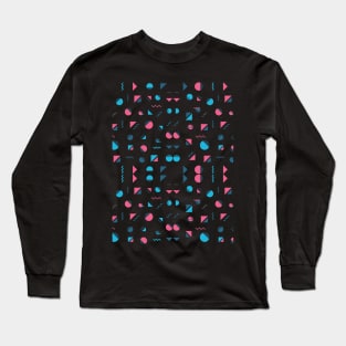 Minimal Geometric Seamless Pattern Long Sleeve T-Shirt